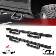 2007-2018 Silverado/Sierra Crew Matte Blk Aluminum Hoop Drop Step Nerf Bars