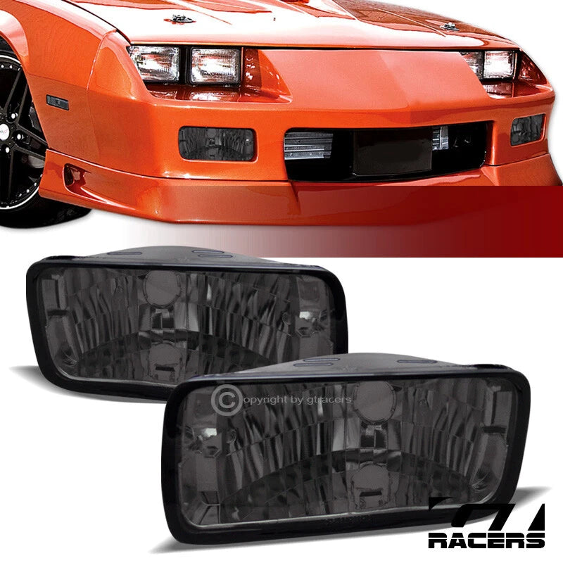 1985-1992 Chevy Camaro Z28 Depo Smoke Front Turn Signal Bumper Lights Lamps