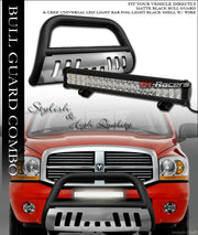 2006-2008 Dodge Ram 1500 Matte Black/Skid Bull Bar Guard+120W CREE LED Light