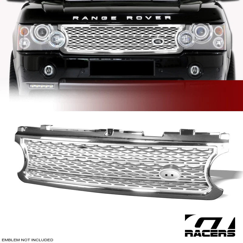 2006-2009 Land Range Rover Chrome/Silver Mesh Style Front Hood Bumper Grille