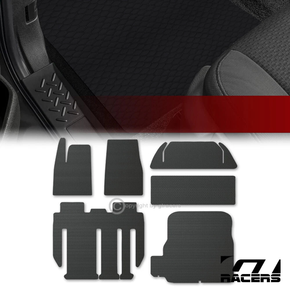 2022-2024 Tesla X 7 Seats Honeycomb HEX Rubber All Weather Floor Mats 6pc