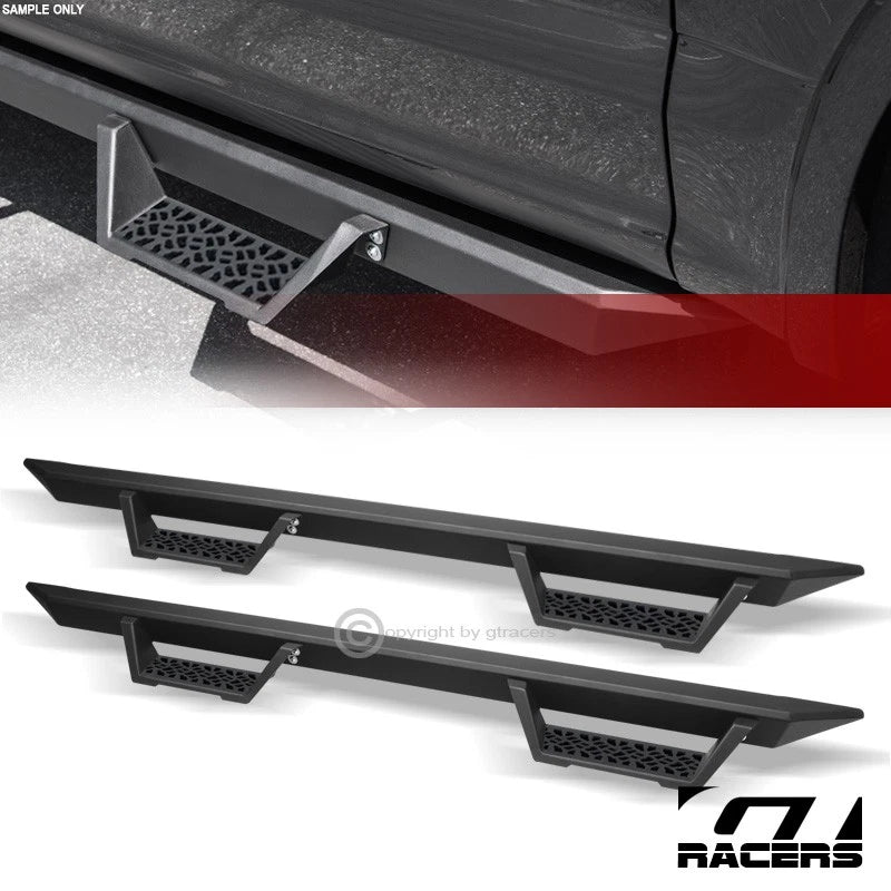 2005-2021 Frontier Crew Cab Modular Drop Step Nerf Bars Boards - Matte Black