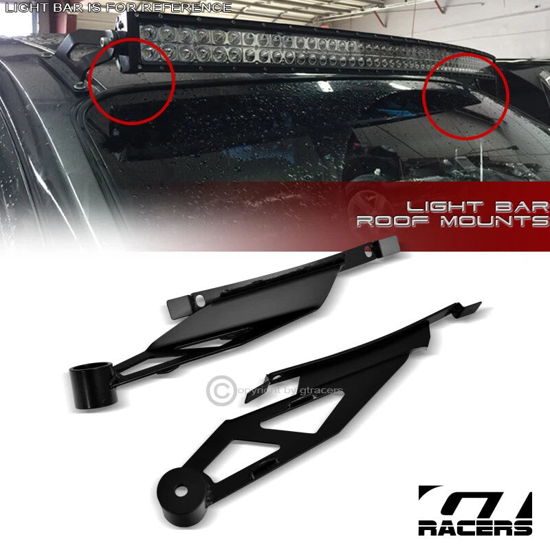 Blk Roof Pillar Mount Brackets 50" Curved Led Light Bar Frc 2007-2013 Tundra