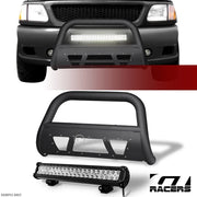 1997-2003 Ford F150/F250 Matte Blk Studded Mesh Bull Bar+120W CREE LED Light