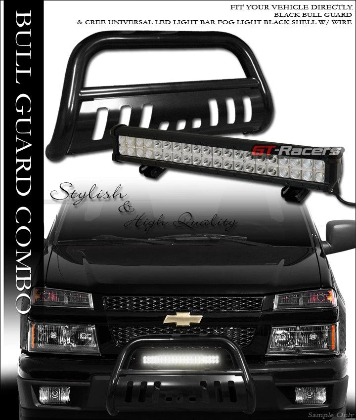 Black Bull Bar Bumper Guard+120W CREE LED Light 04-12 Chevy Colorado/Canyon