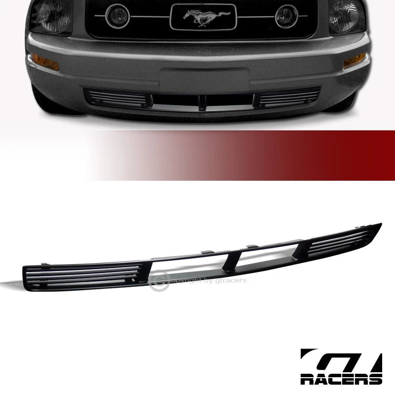 2005-2009 Mustang V6 Black Horizontal Gt-Style Front Lower Bumper Grille ABS