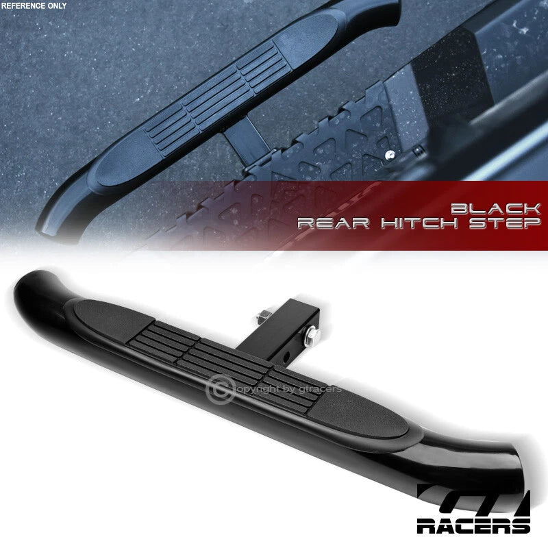 3" Tube Black Rear Trailer Hitch Step Bar Bumper Guard w/2" Tow Receiver G11