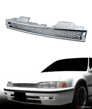 90-93 Honda Accord Chrome R-Sport Mesh Front Bumper Grill Grille Cover ABS