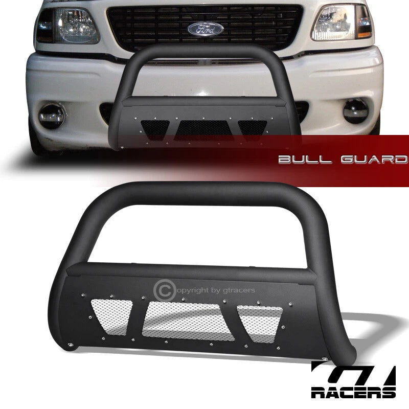 1997-2004 F150/Expedition Matte Black Studded Mesh Bull Bar Bumper Guard