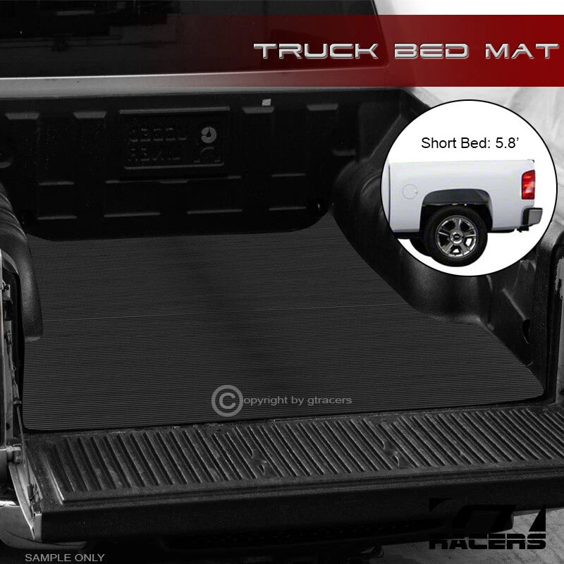 2007-2018 Silverado/Sierra 5.8 Ft Rubber Truck Bed Floor Mat Carpet Liner V2