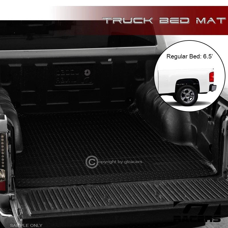 2019-2021 Silverado/Sierra 1500 6.5' Blk Rubber Diamond Truck Bed Mat Liner