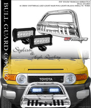 07-14 Toyota Fj Cruiser Chrome Bull Bar Bumper Guard+36W CREE LED Fog Lights