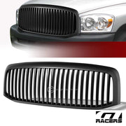Matte Black 2006-2009 Dodge Ram Vertical Badgeless Front Bumper Grill Grille