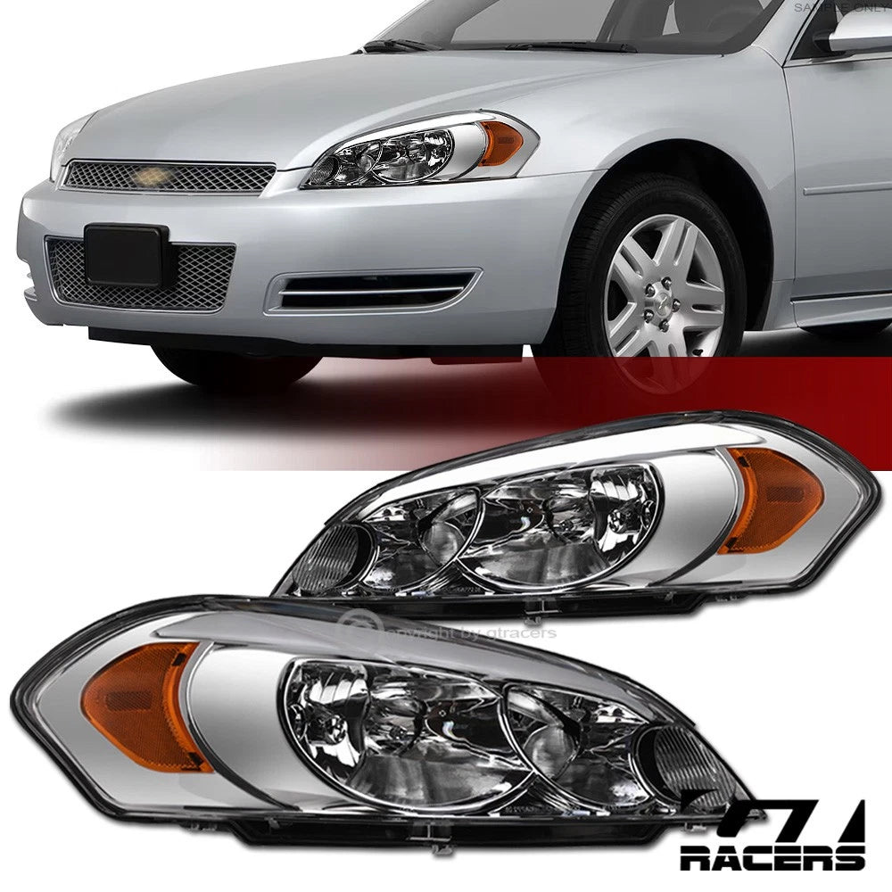 2006-2013 Impala/2014-2016 Limited Chrome Headlights Signal Amber w/LED Tube