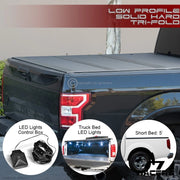 2005-2021 Frontier 5' Short Bed Low Profile Hard Tri Fold Tonneau Cover+LED