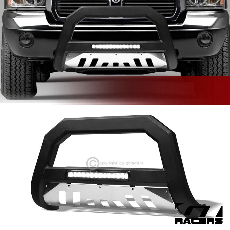 2010-2024 Toyota 4Runner Matte Black/SS Skid AVT Aluminum LED Bull Bar Guard