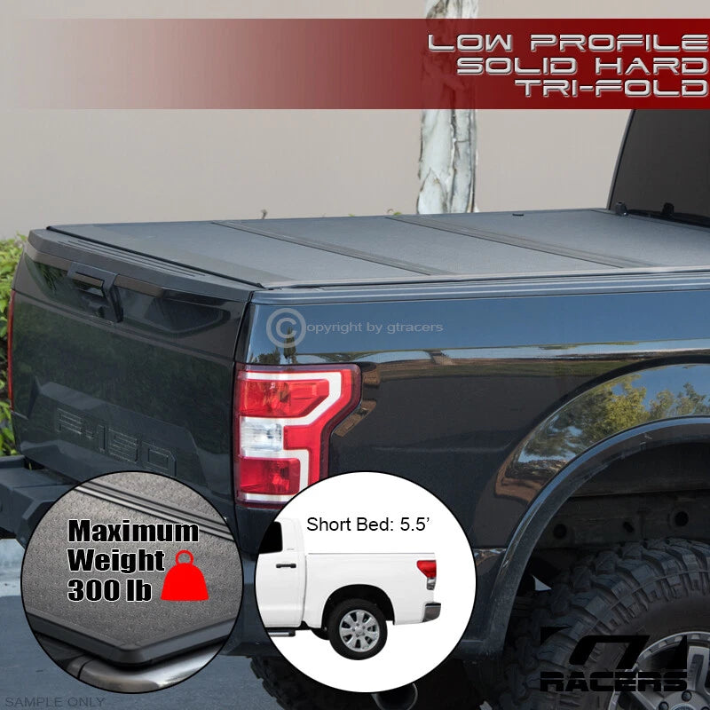 2007-2016 Toyota Tundra 5.5' Bed Lo Pro Aluminum Hard Tri Fold Tonneau Cover