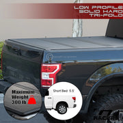 2007-2016 Toyota Tundra 5.5' Bed Lo Pro Aluminum Hard Tri Fold Tonneau Cover