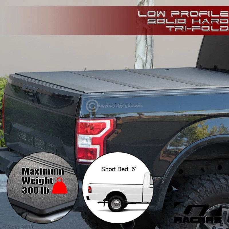 1983-2011 Ranger/B-Series 6' Bed Lo Pro Aluminum Hard Tri Fold Tonneau Cover