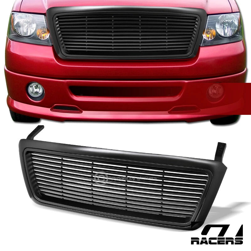 Matte Black 2004-2008 Ford F150 Horizontal Billet Front Bumper Grill Grille