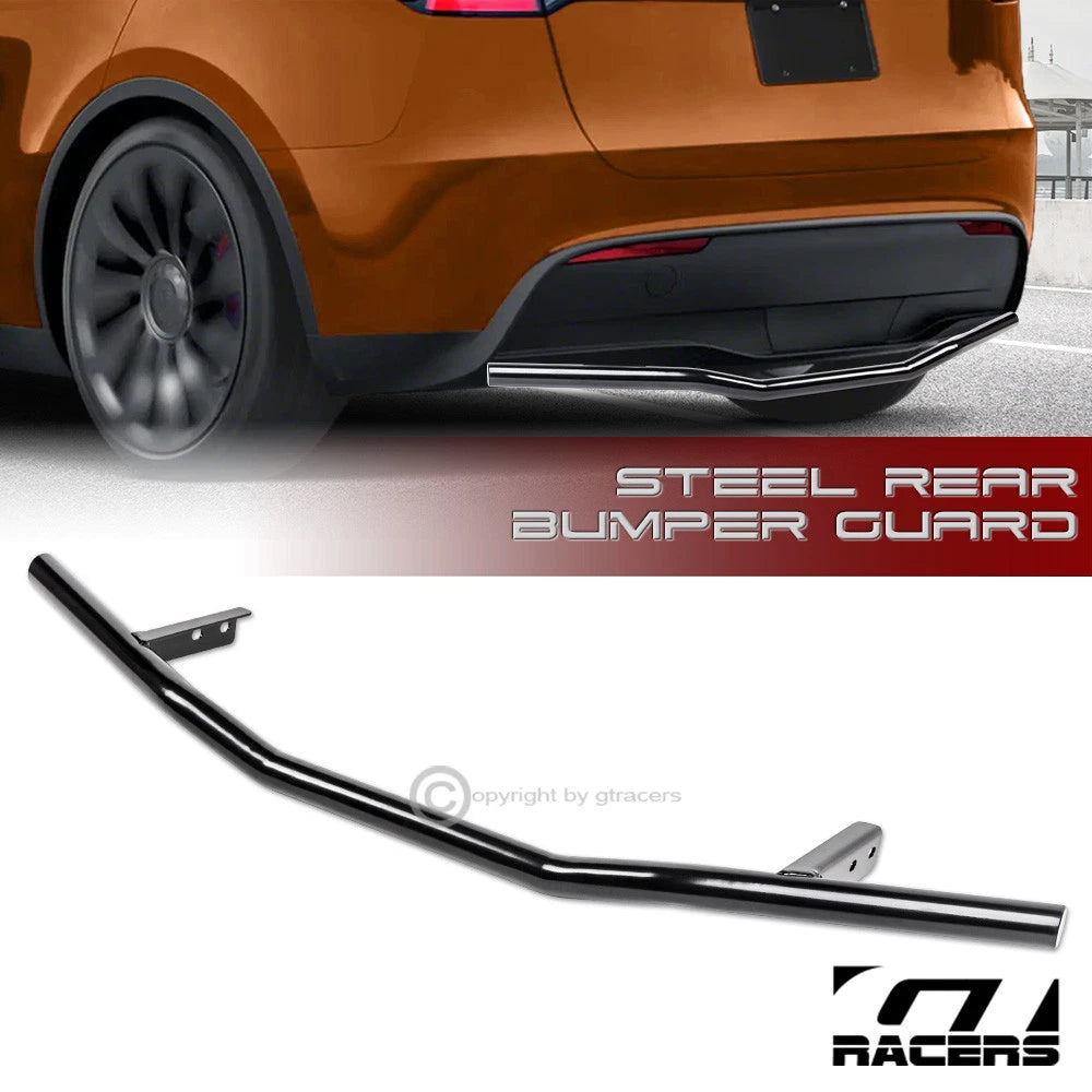 2020-2024 Tesla Model Y Black Steel Rear Bull Bar Bumper Grill Grille Guard