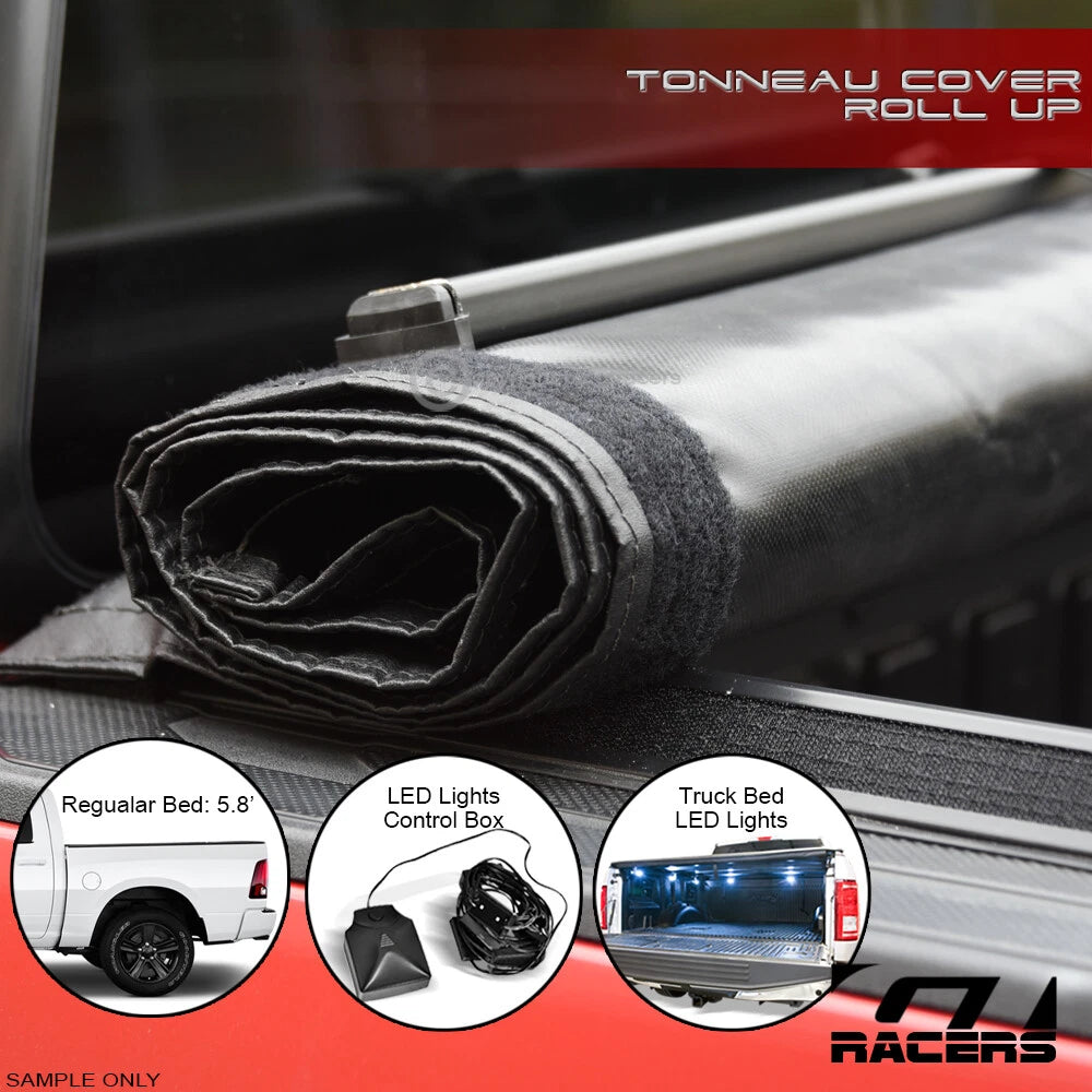 2009-2018 Dodge Ram 1500 5.7' Lo Pro Roll Up Tonneau Cover v2+LED Bed Lights