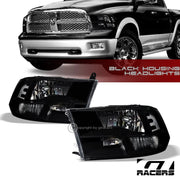 Quad Lamps 2009-2018 Dodge Ram Factory Style Black Headlights Signal Nb