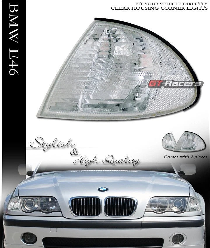 1999-2001 Bmw E46 4 Door Sedan Chrome Clear Signal Parking Corner Lights Yd