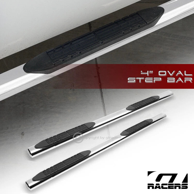 2015-2023 Ford F150/2017+ F250/F350 Super Crew 4" Oval Chrome Side Step Bars