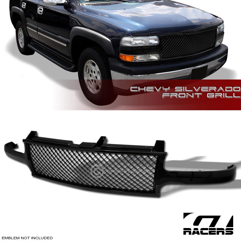 1999-2002 Silverado/2000-2006 Tahoe/Suburban Black Mesh Front Bumper Grille