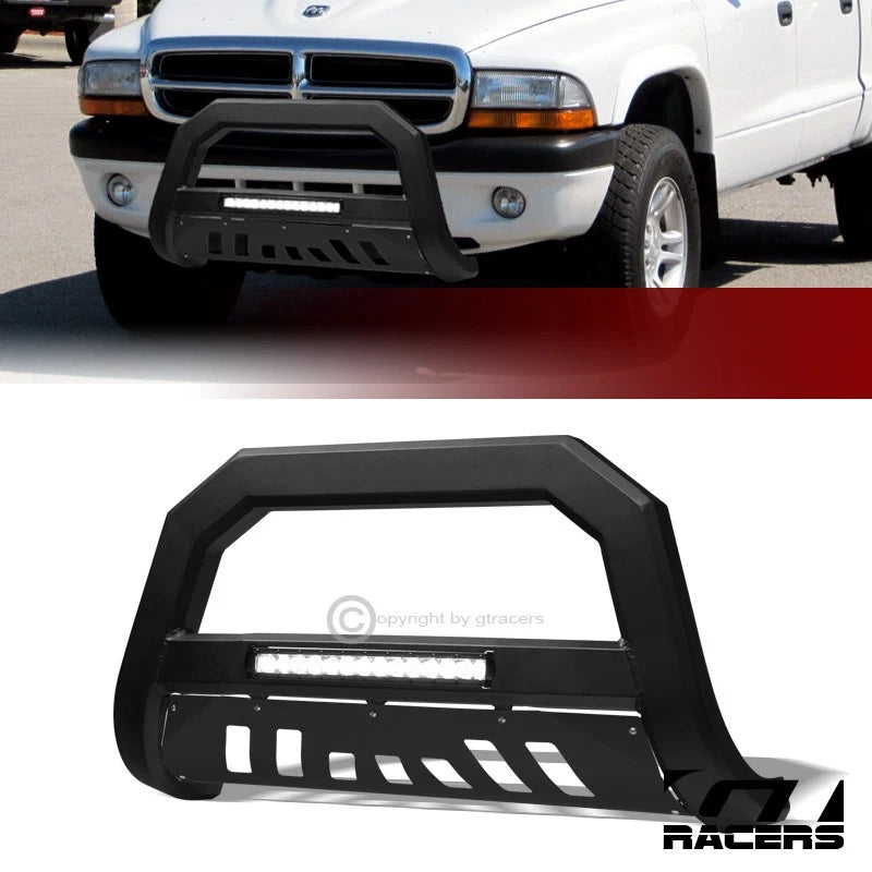 1997-2004 Dodge Dakota/Durango Matte Black AVT Aluminum LED Bull Bar Guard