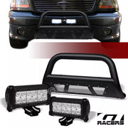 1997-2003 F150/Expedition Textured Blk Studded Mesh Bull Bar+36W LED Lights