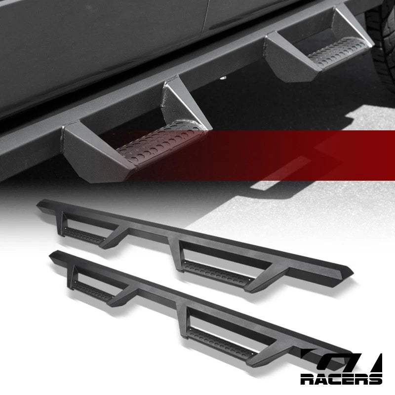 2015-2023 F150/2017+ F250 Super Matte Black Hoop Drop Step Side Nerf Bars v2