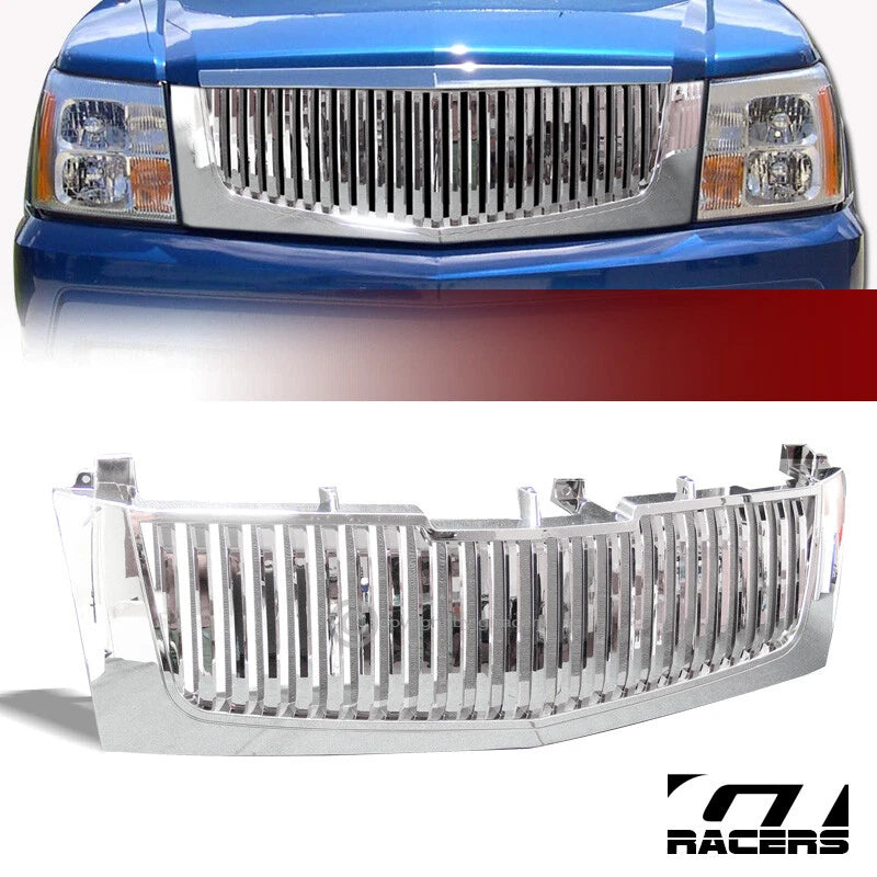 2002-2006 Cadillac Escalade Chrome Vertical Front Hood Bumper Grill Grille