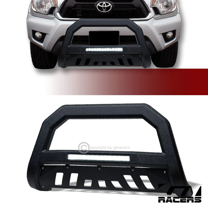 2005-2015 Toyota Tacoma Textured Blk AVT Aluminum LED Bull Bar Grille Guard