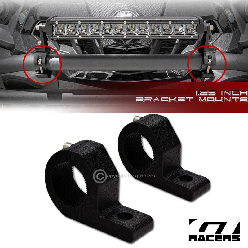 Texture Blk 1.25" Tube Bar Roll Cage Mount Bracket Clamps Led Light Frc G32