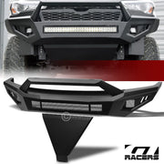2009-2014 F150 Matte Blk Full Width Steel Front Bumper w/Hoop Bar+Skid Plate