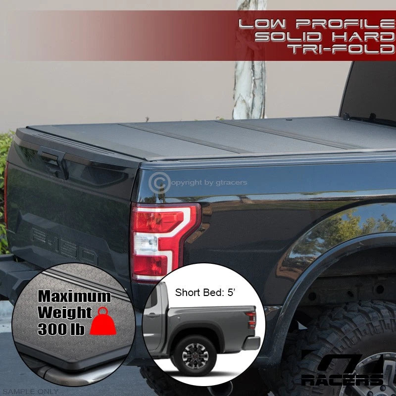 2022-2023 Nissan Frontier 5' Bed Lo Pro Aluminum Hard Tri Fold Tonneau Cover