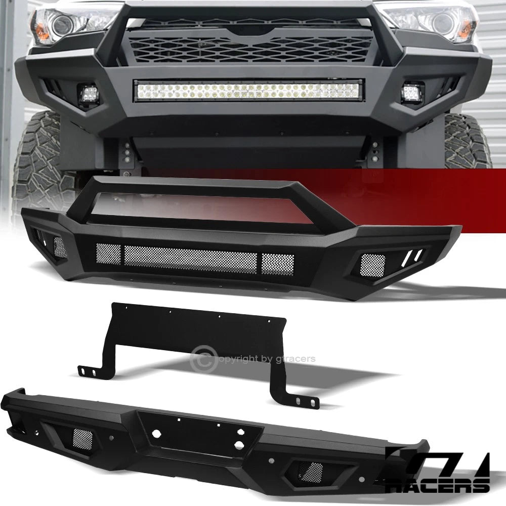 10-14 F150 Raptor Matte Black Steel Front & Rear Bumper+Hoop Bar+Skid Plate