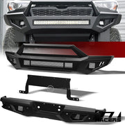 10-14 F150 Raptor Matte Black Steel Front & Rear Bumper+Hoop Bar+Skid Plate