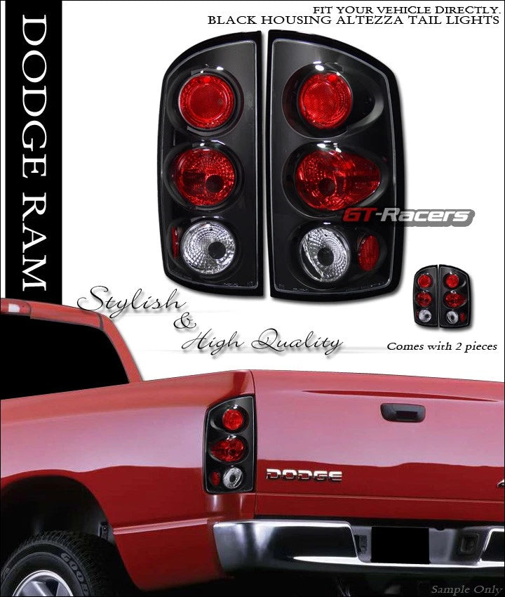 2002-2006 Dodge Ram 1500 2500 G5 Black Housing Altezza Tail Lights Lamps Jy