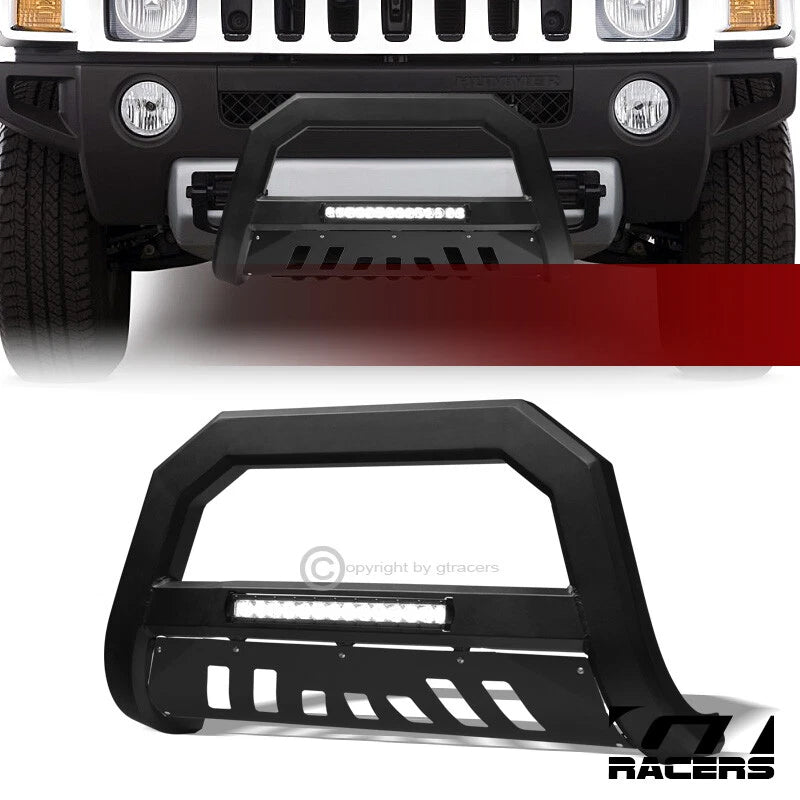 2006-2010 Hummer H3 Matte Black AVT Aluminum LED Light Bull Bar Bumper Guard