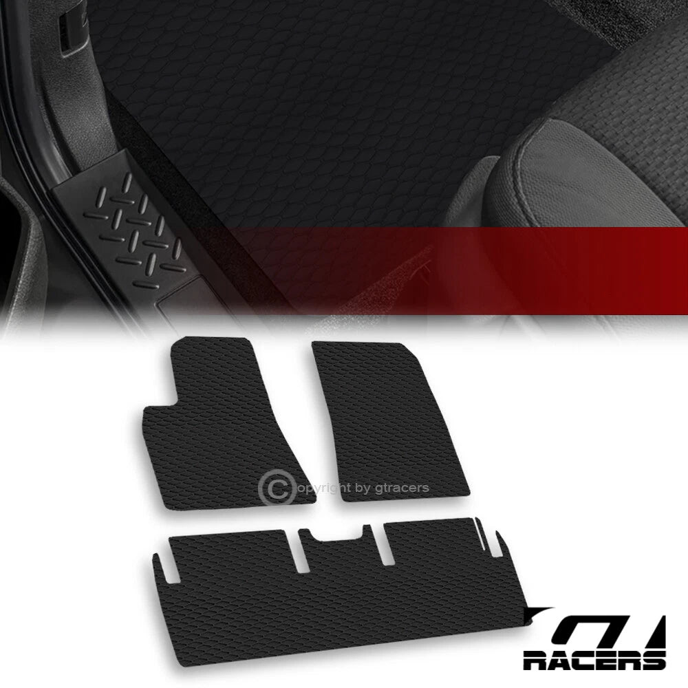 2017-2020 Tesla 3 Honeycomb HEX Rubber All Weather Floor Mats Carpets 3pc