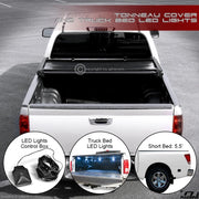 2004-2015 Nissan Titan 5.5 Ft Bed Tri-Fold Soft Tonneau Cover+LED Lights Kit