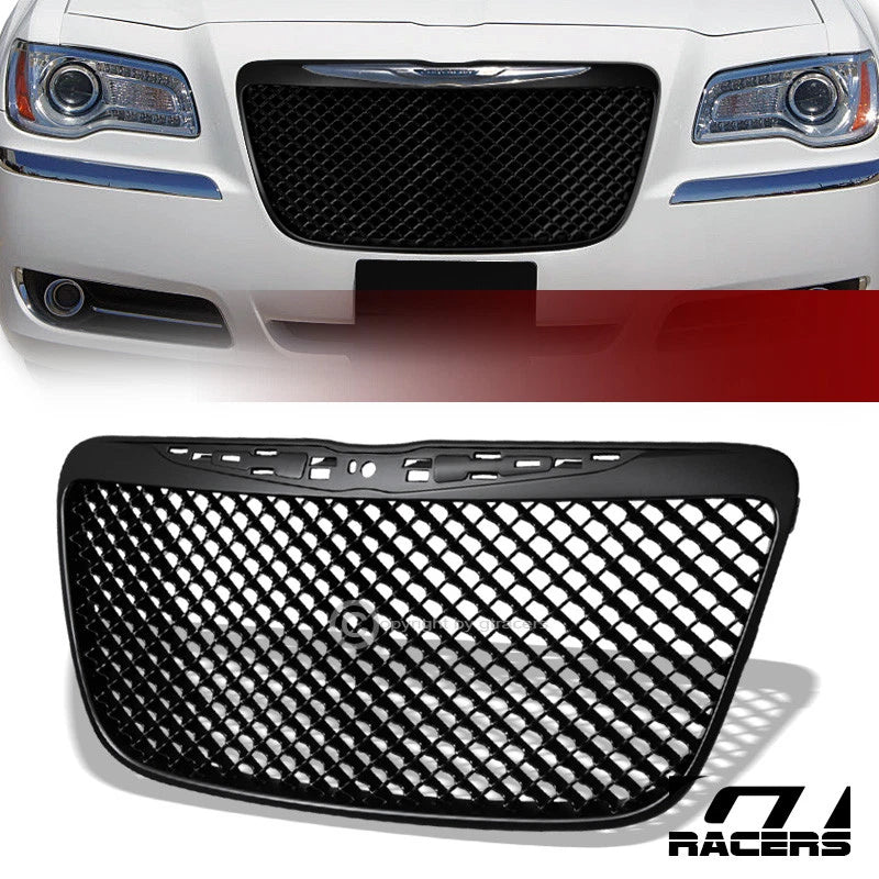 2011-2014 Chrysler 300 300C Matte Black Mesh Front Bumper Grill Grille Guard