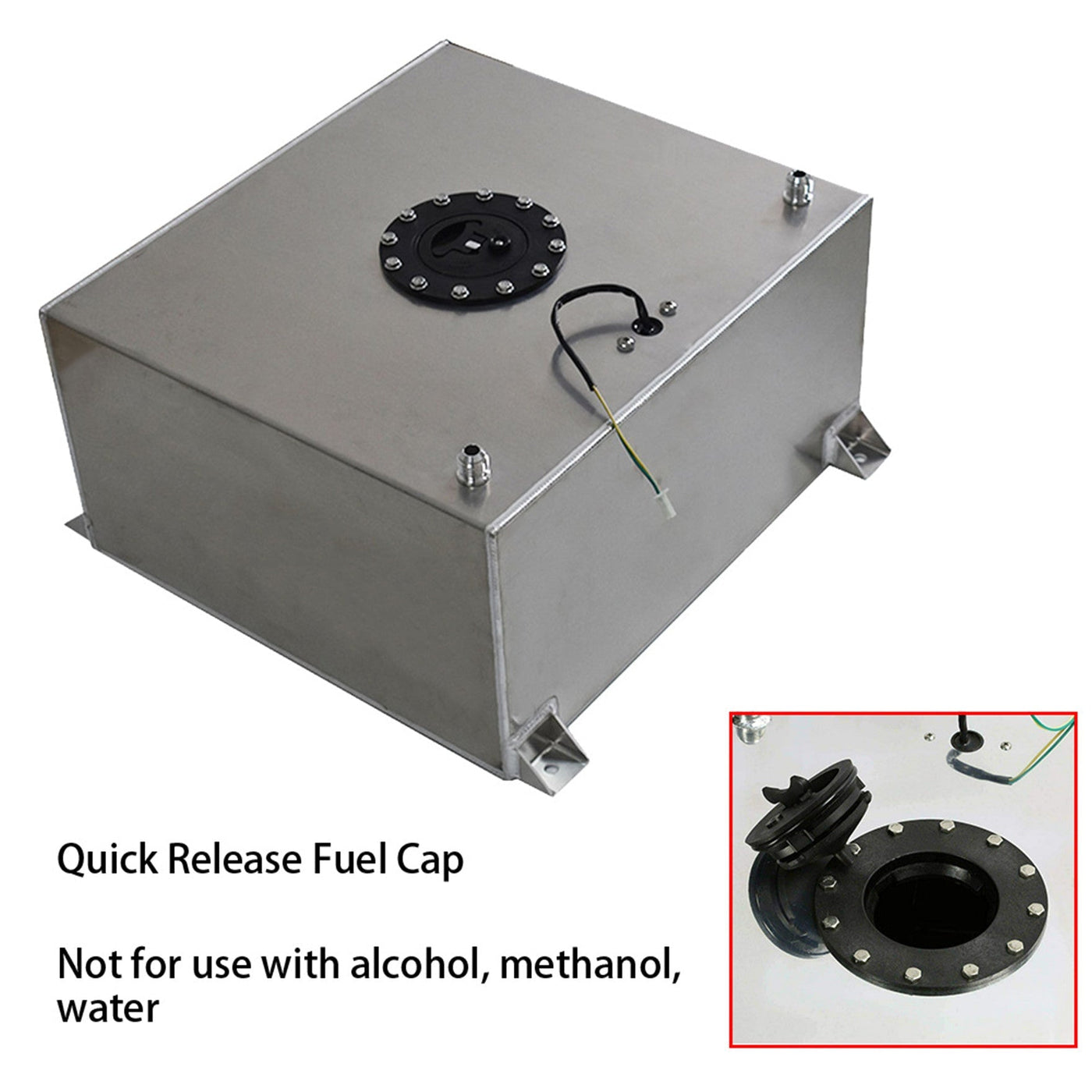 15 Gallon Polished Aluminum Racing Drift Fuel Cell Tank+Level Sender