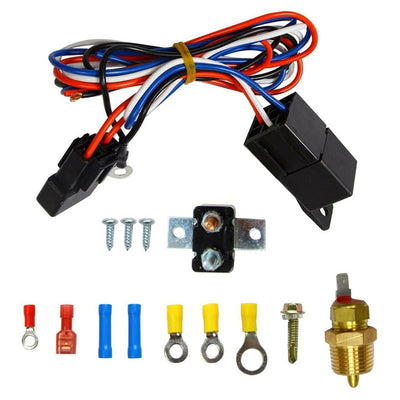 16" Electric Radiator Fan High 3000 CFM Thermostat Wiring Switch Relay Kit 12V
