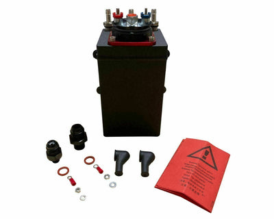 Billet Aluminum External Fuel Pump Surge Tank For 380LPH 044 Check Valve 1L USA