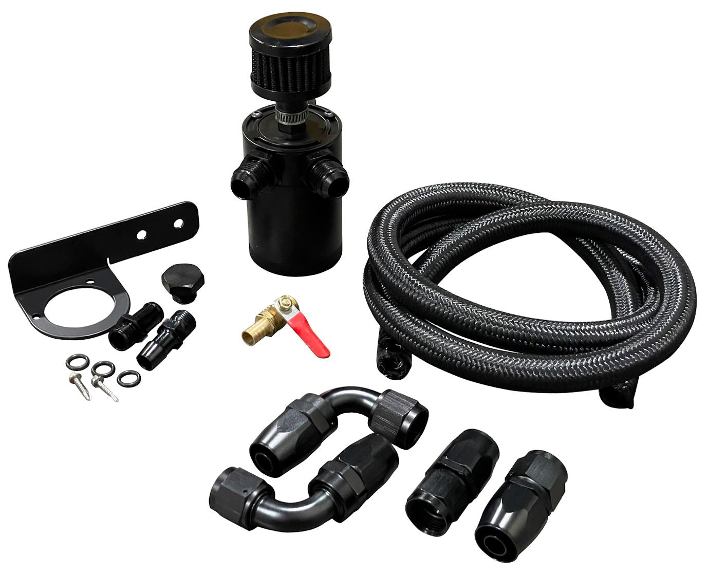Universal Performance Oil Catch Can 2 Port -10AN + Mounting Bracket Kit Turbo