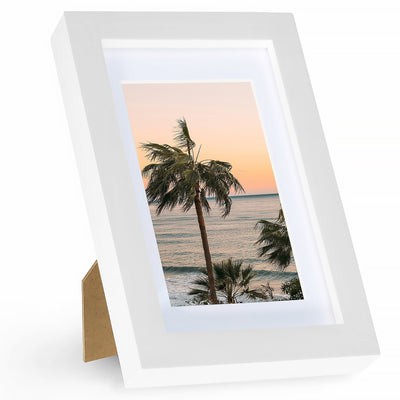 4x6 Picture Frames 3x5 with Mat White 1 Pack Wooden Wall and Tabletop Photo Frame